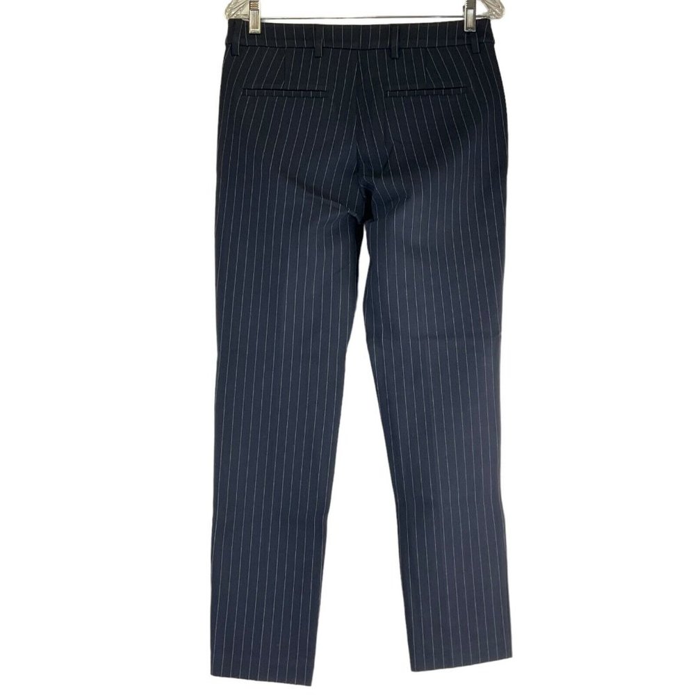 Liverpool Pants Womens 30" Blue Striped Knit Trouser Straight Leg Mid Rise $98 - Picture 2 of 8